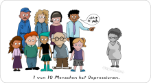 1 von 10 Menschen hat Depressionen